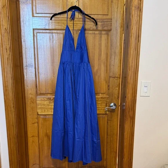 NWT COS Elegant Blue Halter Maxi Dress - Picture 1 of 6